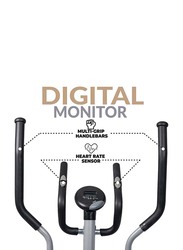 Sky Land Fitness Magnetic Elliptical Exercise Bike with Digital Monitor, Adjustable Seat & Adjustable Resistance, EM-1532, Grey/Black