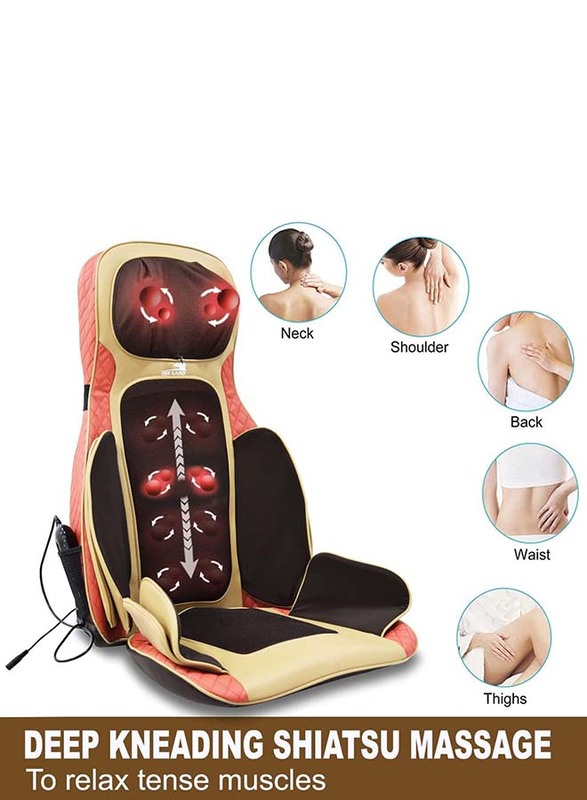 Sky Land Neck and Back Massager with Heat-Kneading Massage Chair, EM-5225, Beige/Black