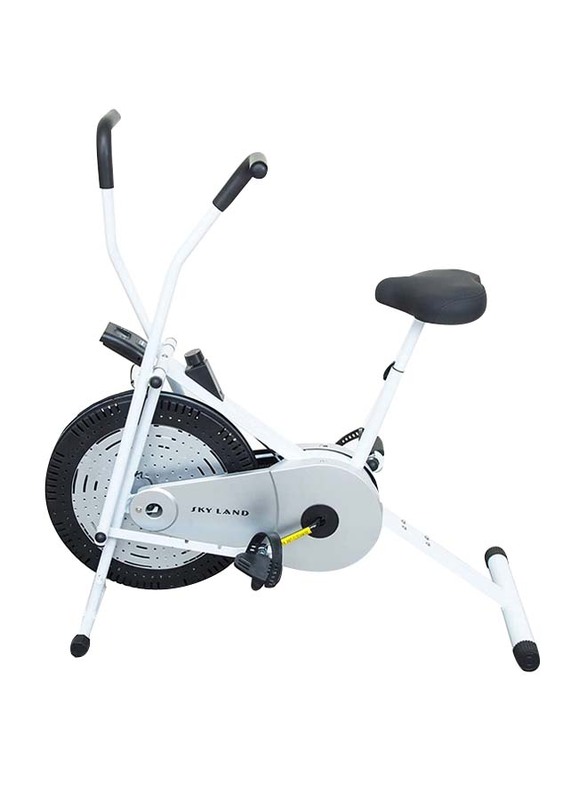 Sky Land Orbitrek Fitness Exercise Air Cycle with Moveable Handle, Adjustable Resistance and Cushioned Seat Height for Home Gym, EM-1558, Grey/Black