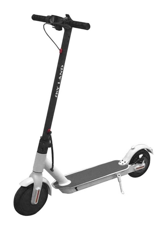 Sky Land Pro Electric Scooter with 3 Level Speed in Fixed Digital Speedometer On Board-E Scooter and Top Speed 25km/hr, EM-1603-W, Black/Grey/White, All Ages