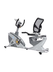 Sky Land Fitness Recumbent Exercise Bike with Digital Monitor & Adjustable Seat, EM-1543, Silver/Grey