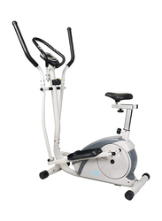 Sky Land Fitness Magnetic Elliptical Exercise Bike with Digital Monitor & Resistance Control, EM-1202, Black/White/Grey