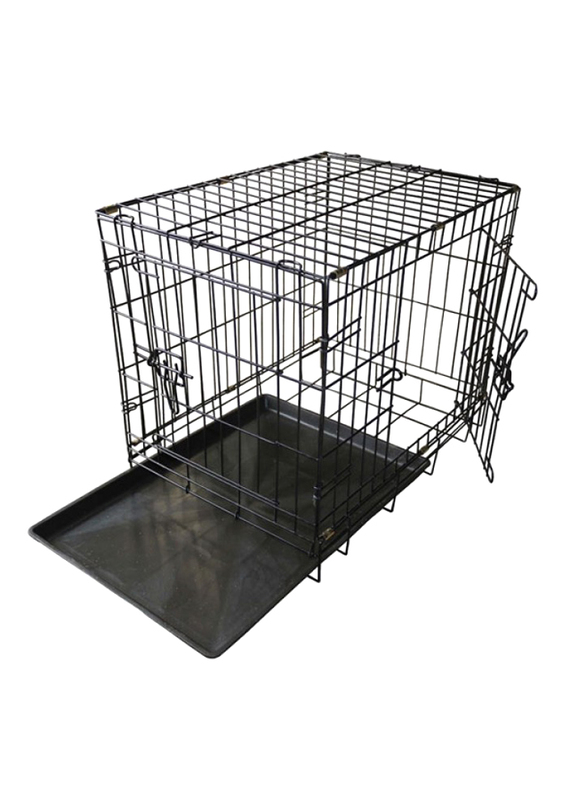 

Pets Club Double Door Dog Crate, 107cm, Double Extra Large, Black