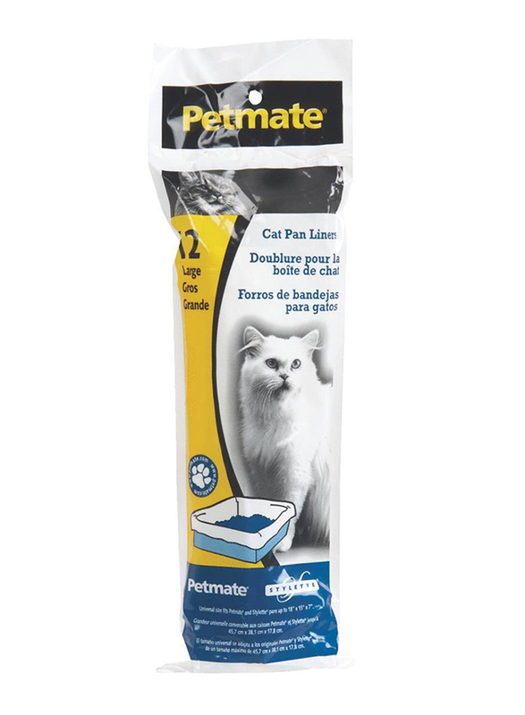 

Petmate Cat Litter Pan Liner, Large, 12 Pieces, Blue