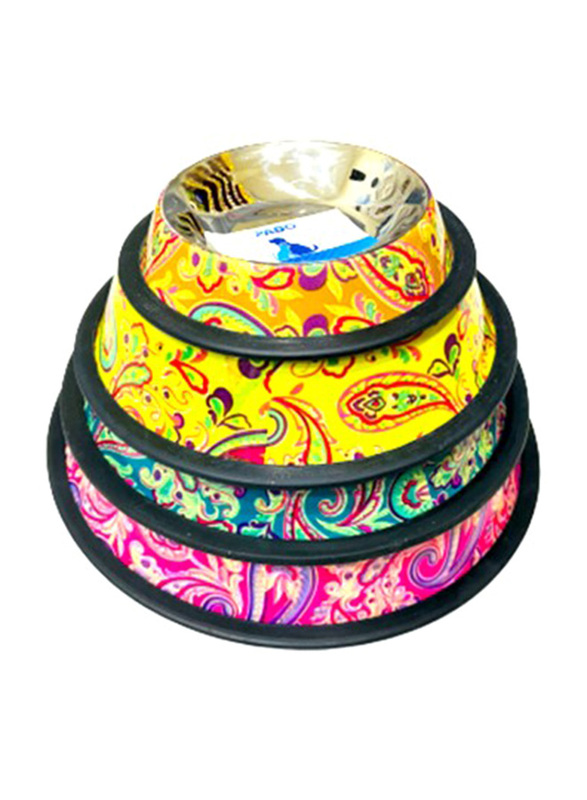 

Pado Antiskid Flower Design Dog Bowl, Large, Multicolour