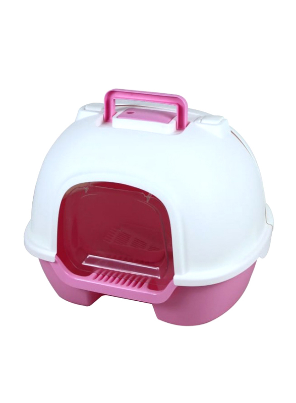 

Pets Club Anti Spatter Closed Cat Litter Box, Medium, Pink