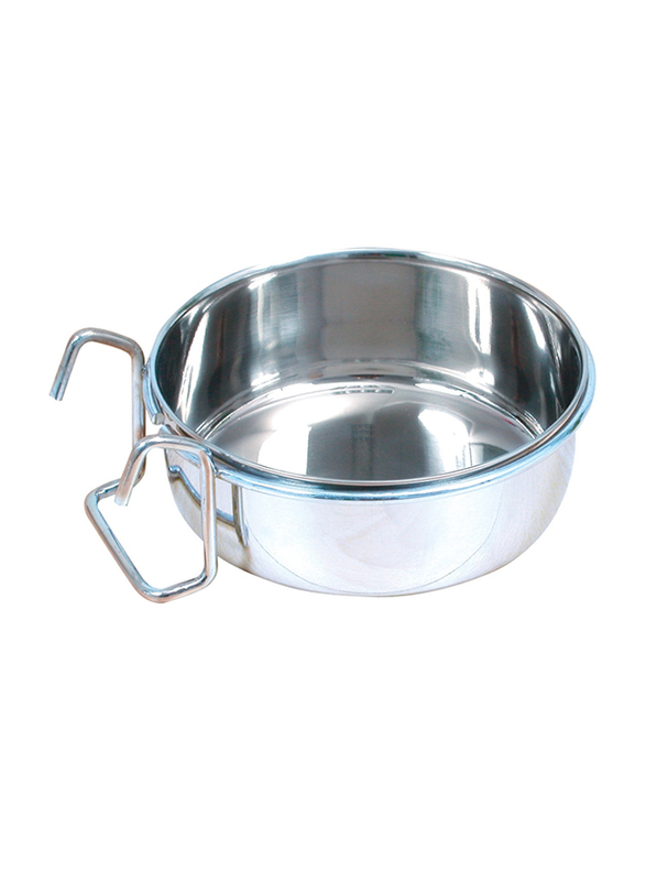 

Zolux Rounded Stainless Steel Suspended Bird Cage Bowl, 560ml, Silver