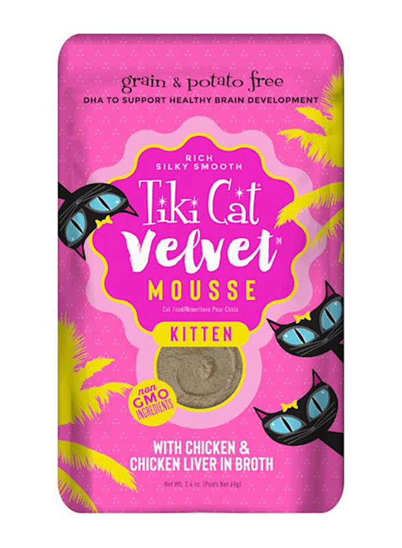 

Tiki Cat Velvet Mousse Chicken Flavour Pouch Wet Kitten Food, 68g