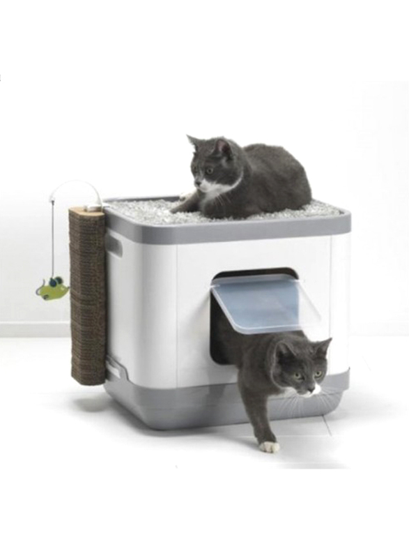 

Moderna Cat Concept Litter Box & Scratch, Grey/White