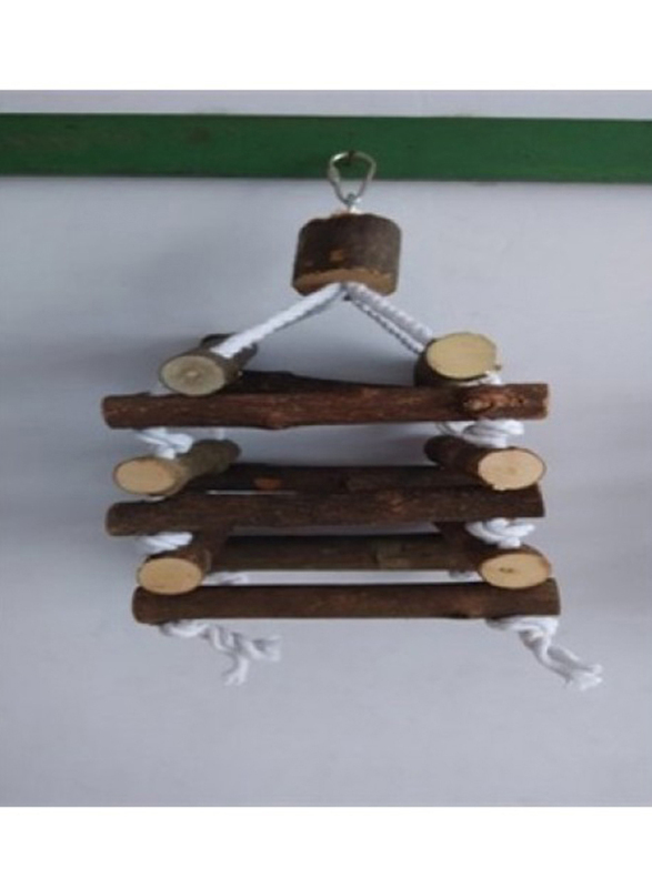 

Pado IN:0470 Natural Bird Toy Square 4 Side Rope Wood, Medium, Dark Brown