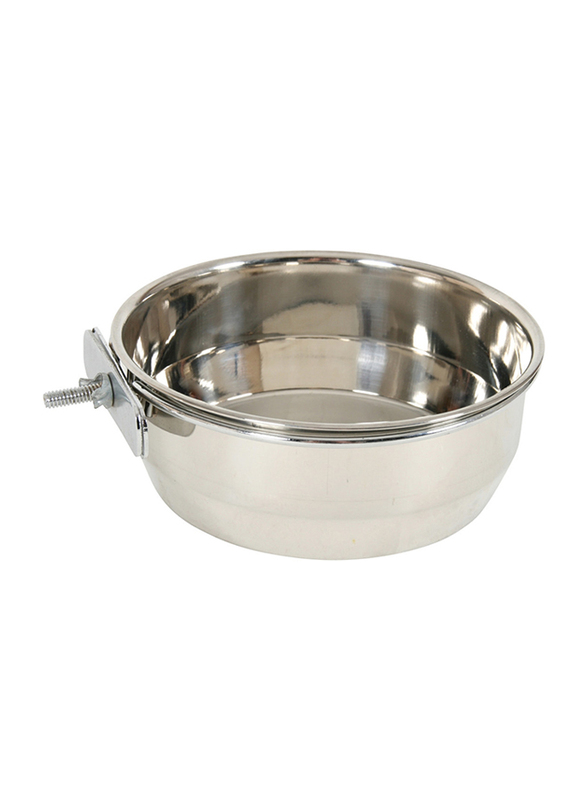 

Zolux Rounded Stainless Steel Screwed Bird Cage Bowl, 560ml, Silver