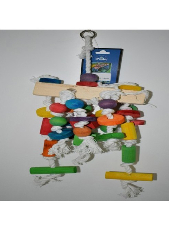 

Pado IN:20 Natural Bird Toy Cube Wood & Six Hanging Rope, Medium, Multicolour