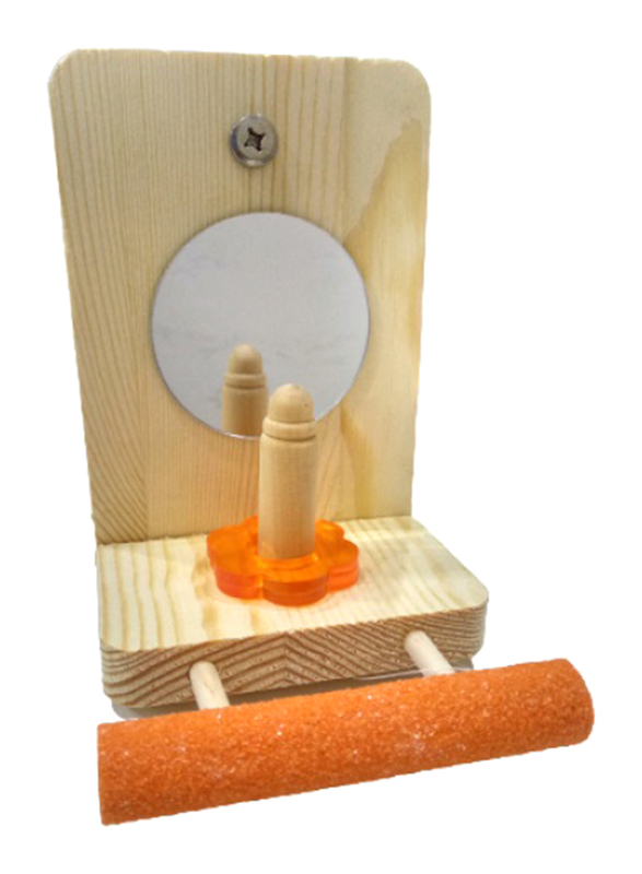 

Pado Wooden with Mirror Bird Toy, BTLB03592, Small, Beige