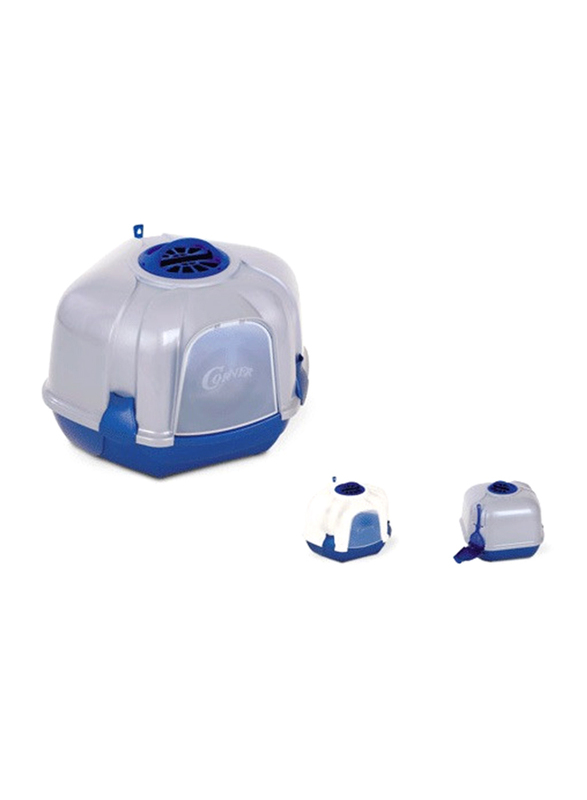 

MPS Corner Cat Litter Box, Large, Blue