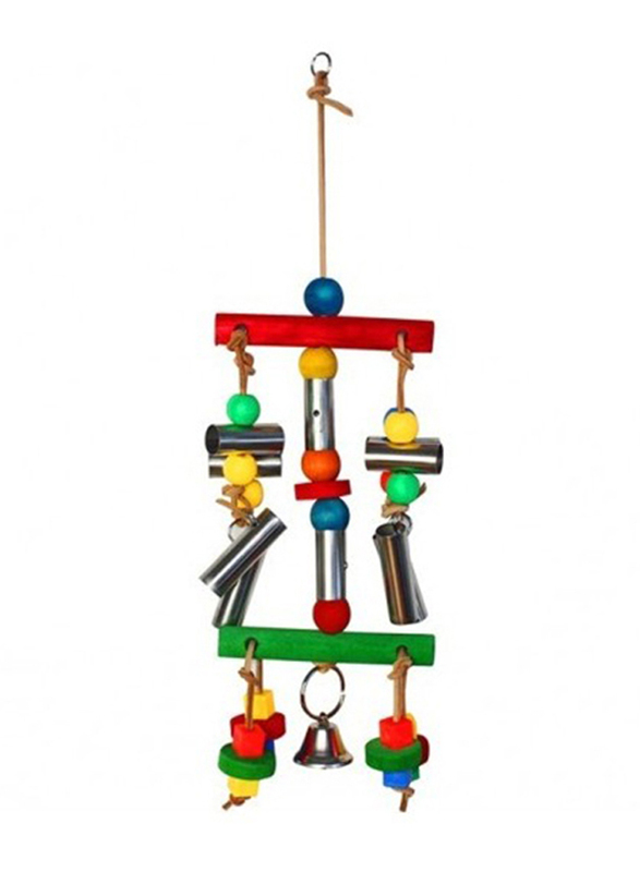 

Pado IN:605 Natural Bird Toy Iron Cube Wooden Cube Four Hanging Iron Cube, Medium, Multicolour