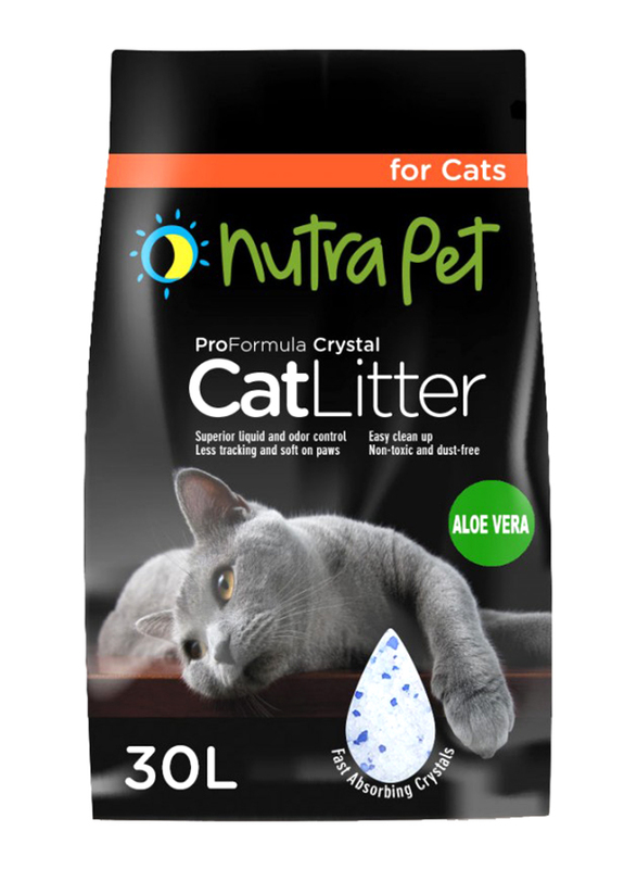 

Nutrapet Aloe Vera Crystal Cat Litter, 30L/20Kg, Black