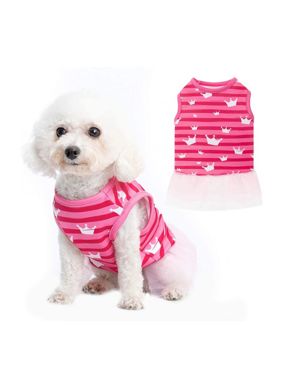 

Pets Club Crown Printed Dog Dress, Medium, Pink