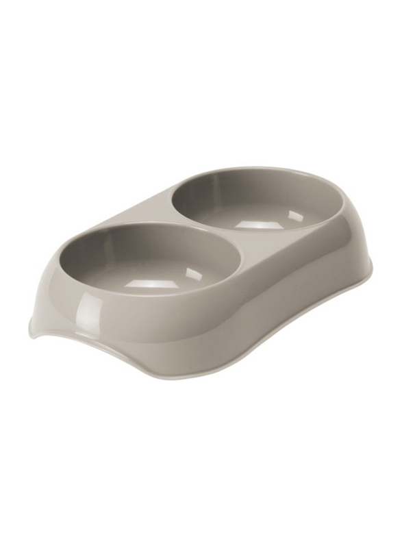 

Moderna Double Plastic Food Bowl, Extra Small, 2 x 200ml, Grey