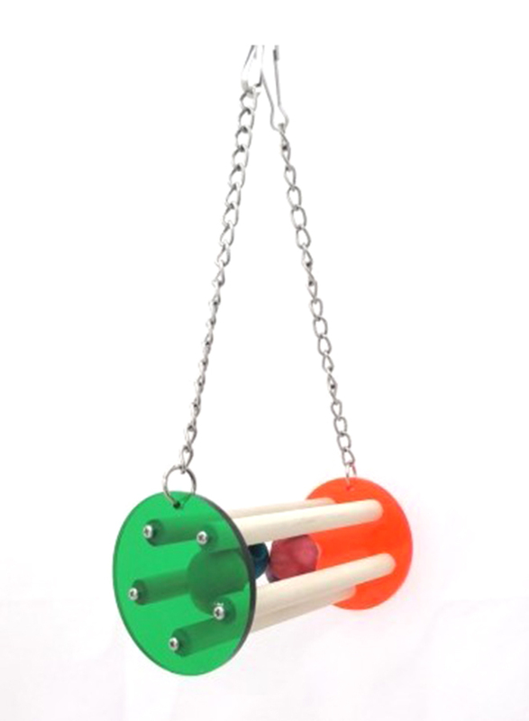 

Pado IN:2722 Natural Bird Toy Wide Wheel Plastic Wood Swing, Small, Multicolour