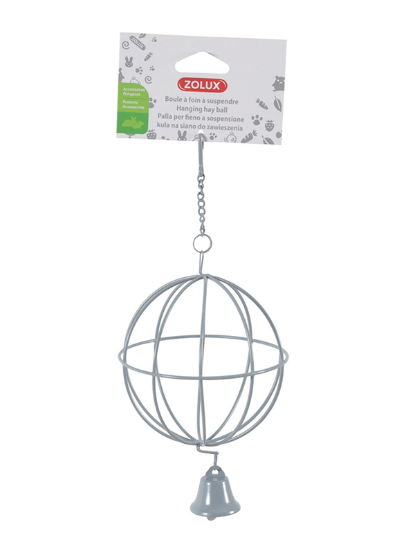 

Zolux Metallic Hanging Hay Ball, 10cm, Grey
