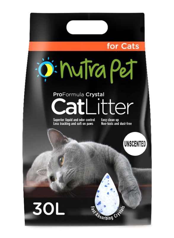 

Nutrapet Unscented Crystal Cat Litter, 30L/20Kg, Black