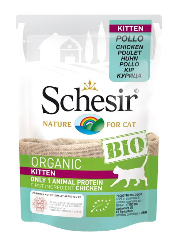 

Schesir Bio Kitten Chicken Pouch Wet Cat Food, 85g