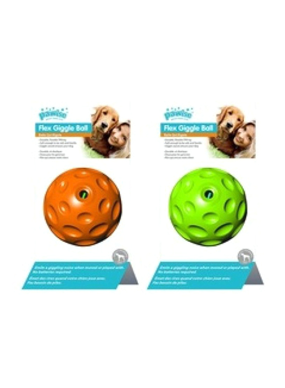 

Pawise Flex Giggle Ball, 9cm, Green/Orange