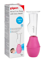 Pigeon Breast Care Pump with Glass Shield, Pink