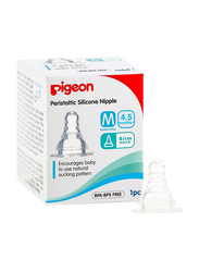 Pigeon Slim Neck Type Peristaltic Nipple, Medium, Clear