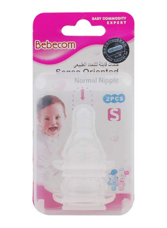 

Bebecom Standard Calibre Sense Oriented Nipple, 2 Pieces, Large, Clear