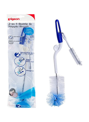 Pigeon Bottle and Nipple Brush, White/Blue