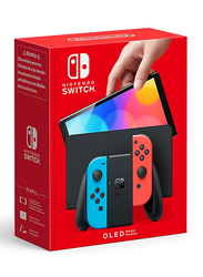 Nintendo Switch OLED Model Console with Joy Controllers, 64GB, International Version, Neon Red/Neon Blue