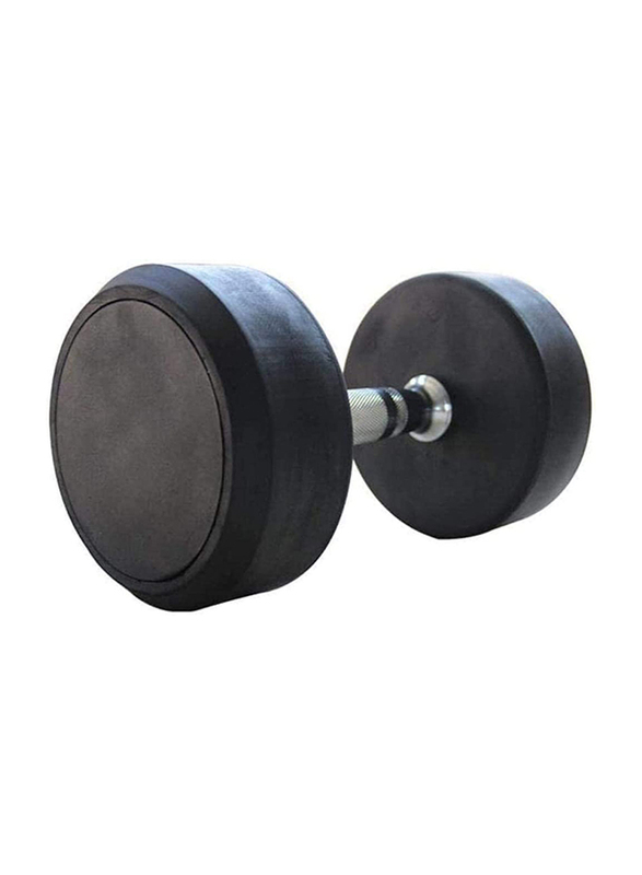 

Ultimax Round Rubber Dumbbell with Chrome Handle, 35Kg, Black