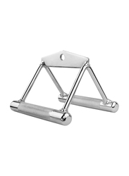 Ultimax Cable Machine Attachment Double D Row Handle for Gym, V Bar Cable Attachment, 360° Steel Swivel Non Slip and Durable Handle, Silver