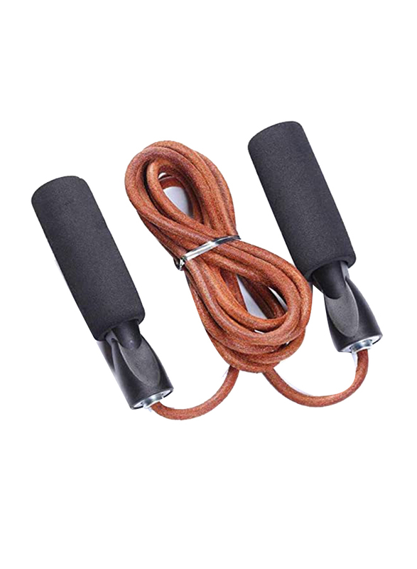 

Ultimax Adjustable Leather Skipping Rope for Boxing MMA Cardio Crossfit Fitness Workout, Brown