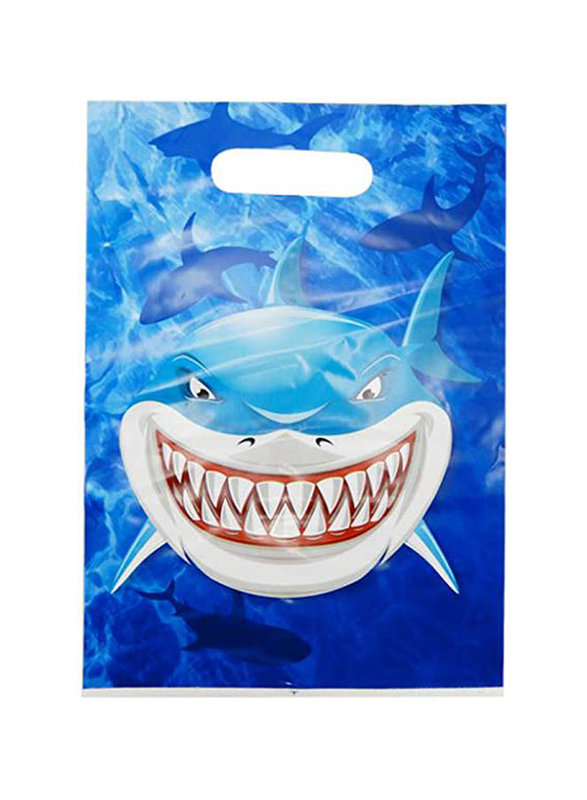 

Party Fun Shark PE Loot Gift Bags, 9 x 13 inch, 10 Pieces, Blue