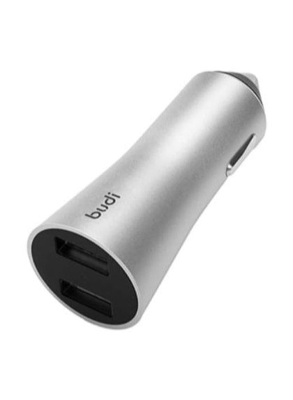 

Budi 4.8A Dual USB Port Car Charger, M8J618, Silver