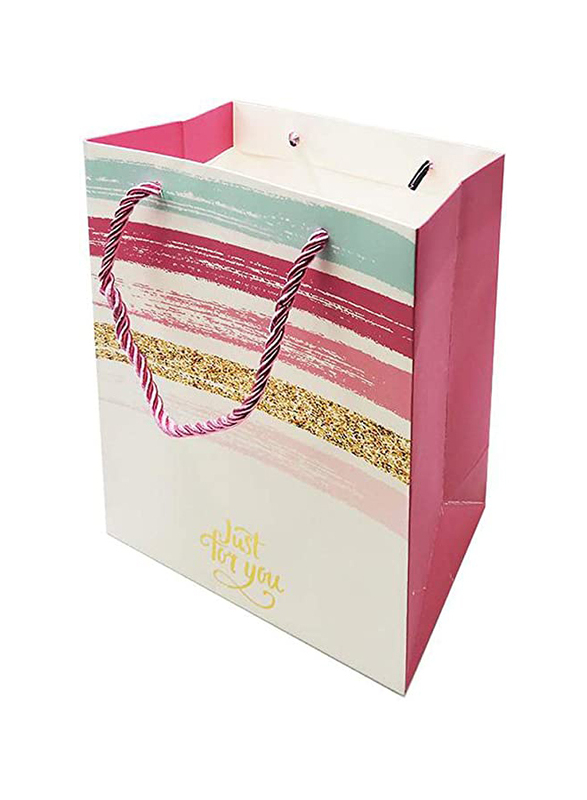 

Party Fun Just for You Paper Gift Bag with Durable Rope/Ribbon Handles, 23 x 18 x 10cm, Pink