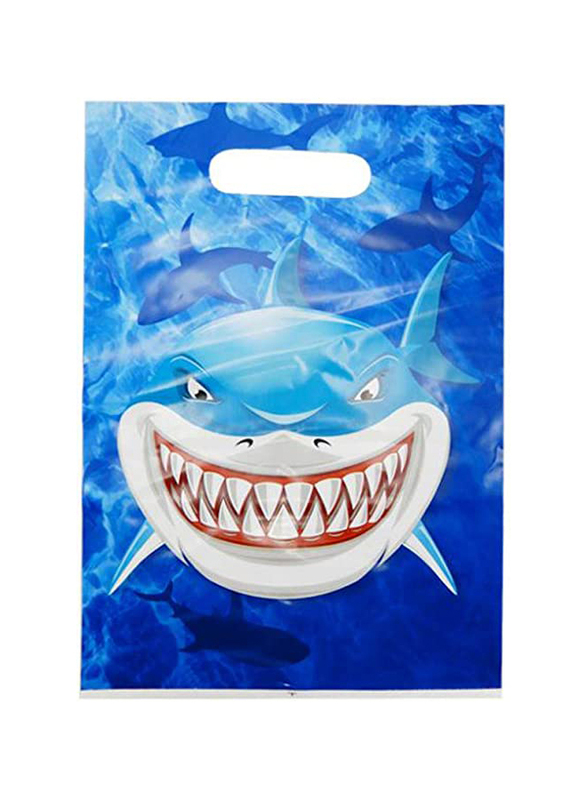 

Party Fun Shark PE Loot Gift Bags, 8 x 12 inch, 10 Pieces, Blue