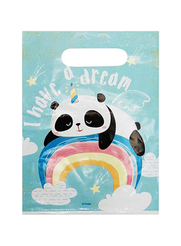

Party Fun Panda PE Loot Gift Bags, 6.5 x 9 inch, 10 Pieces, Teal