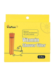 VitaPure Vitamin Refill Shower Filter, 5 Pieces, Orange