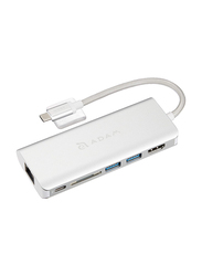 Adam Elements USB 3.1 Type C 6 port Hub, Silver