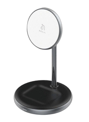 Adam Elements Omnia M2 Magnetic 2 in 1 Wireless Charging Dock with Power Adapter, Black
