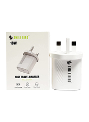 Smile Bird USB-C Wall Charger for New Apple iPad 9,iPad mini 6, iPhone 13 Pro/13 Pro Max/13/13 mini, Samsung S20, White