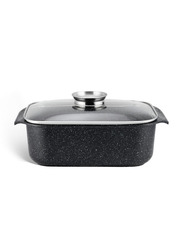 Edenberg 31cm 3-in-1 Non-Stick Die Casting Aluminium Rectangular Roaster, Black