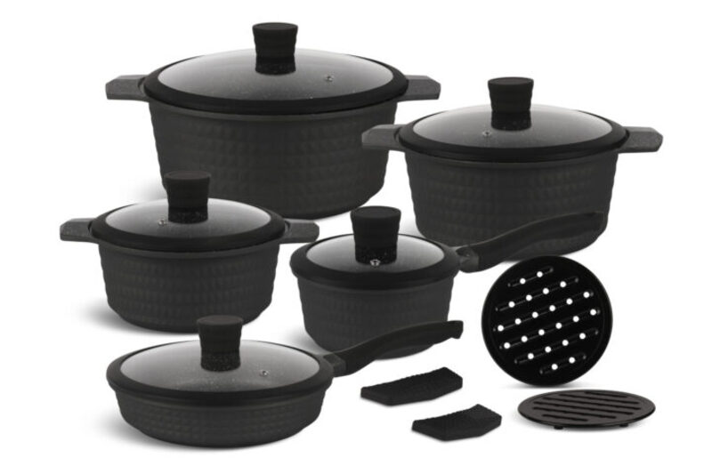 

Edenberg 12-Piece Die-Casting Aluminum Cookware Set, EB-5644, Black