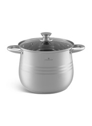 Edenberg 24cm Stainless Steel Round Stock Pot, Silver