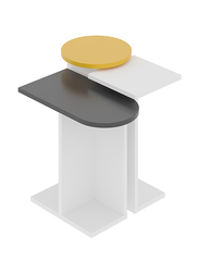 Mund Side Table, Mustard/Anthracite/White