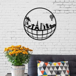 Travel Metal Wall Art No: 21, Black