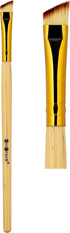 

Max Touch Professional Angle Brow Makeup Brush, Large, MT-2473, Brown/Gold